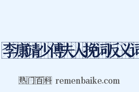 李康靖少傅夫人挽词反义词是什么意思的图片